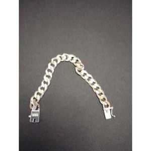 925 Sterling Silver With Gold Heavy Link Chain Bracelet Men Women